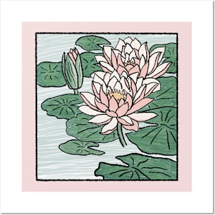 Pink lotus flower Posters and Art